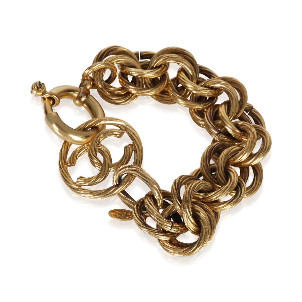 Chanel Gold Plated  Vintage 1993 CC Bracelet 2