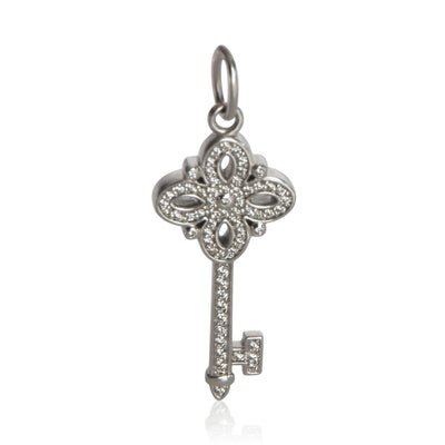 Tiffany & Co. White Gold Diamond Mini Victoria Key Pendant fv