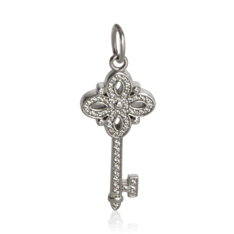 Tiffany & Co. White Gold Diamond Mini Victoria Key Pendant fv