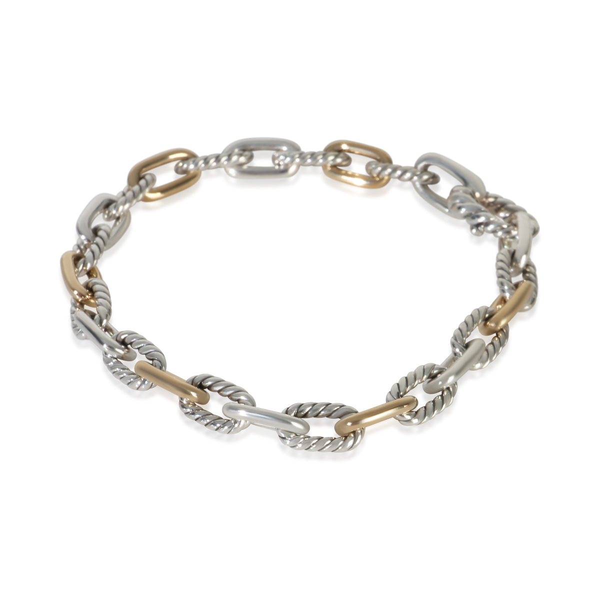 David Yurman 1/5 18K Yellow Gold & Sterling Silver Madison Chain Bracelet 2