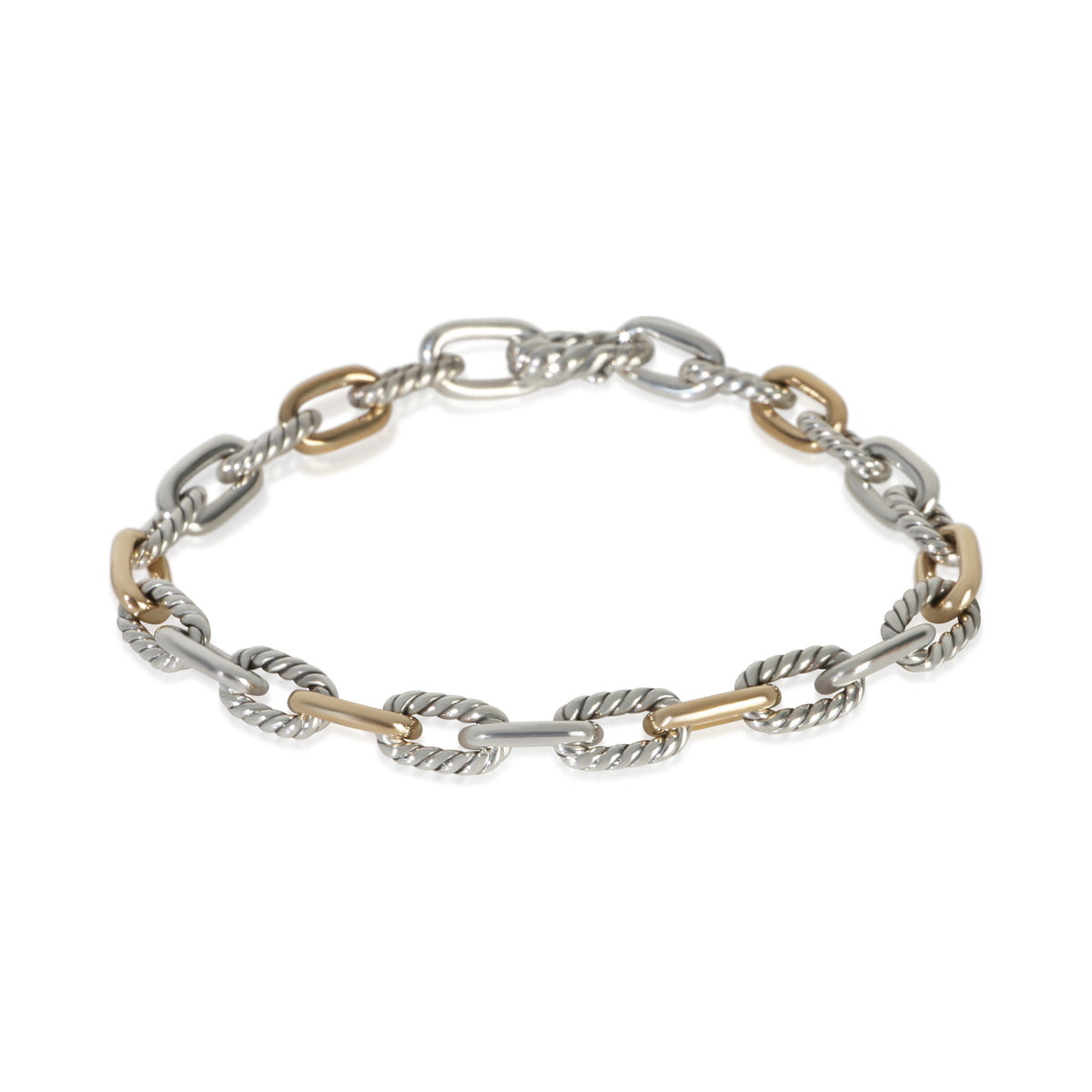 David Yurman 1/5 18K Yellow Gold & Sterling Silver Madison Chain Bracelet fv