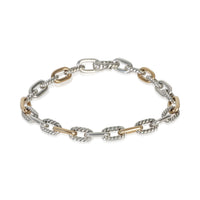 David Yurman 1/5 18K Yellow Gold & Sterling Silver Madison Chain Bracelet fv