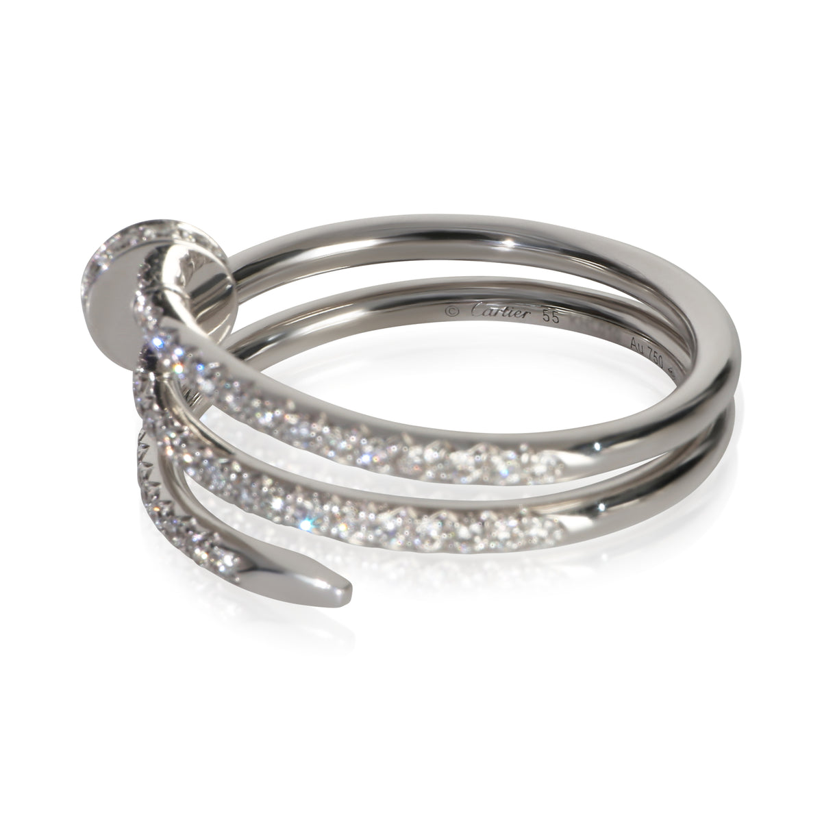 Cartier White Gold Diamond Small Model Double Juste Un Clou Ring 4