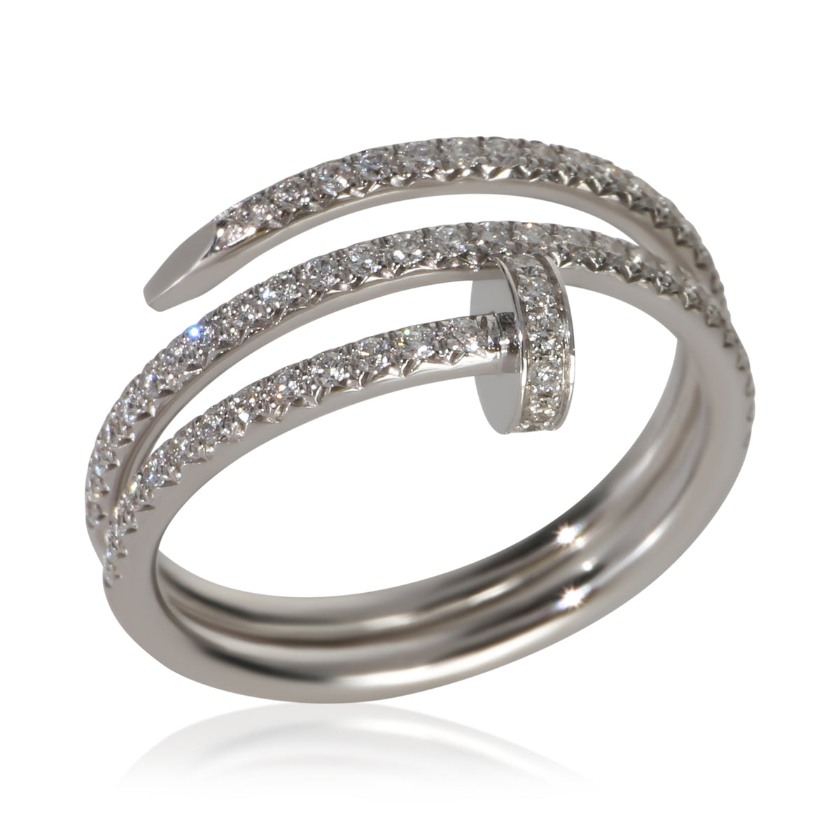 Cartier White Gold Diamond Small Model Double Juste Un Clou Ring 5