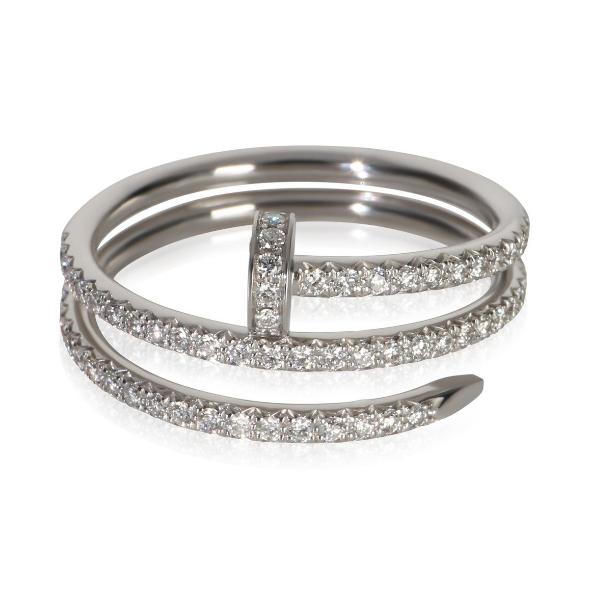 Cartier White Gold Diamond Small Model Double Juste Un Clou Ring fv