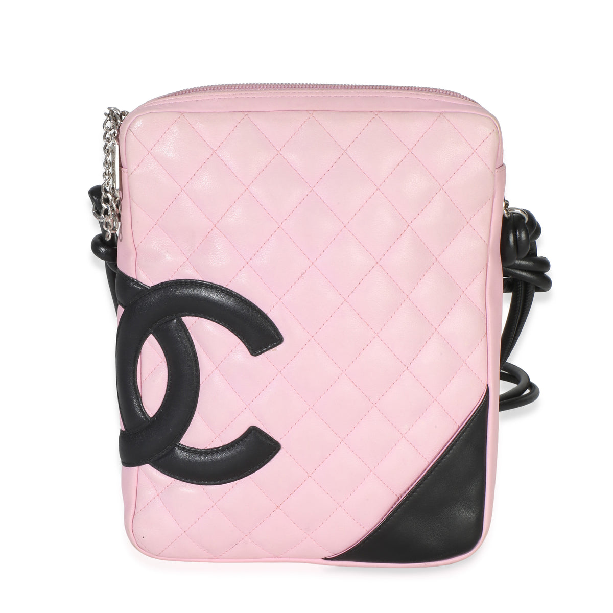 Chanel Black Pink Quilted Calfskin Medium Cambon Messenger Handbag id