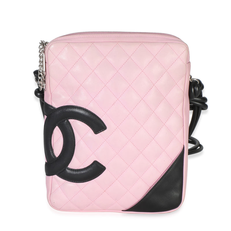 Chanel Black Pink Quilted Calfskin Medium Cambon Messenger Handbag id