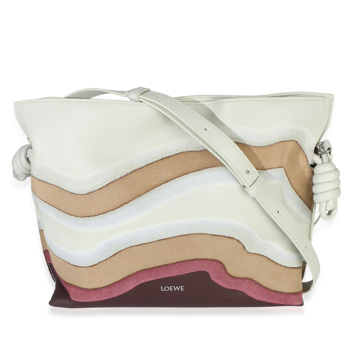 Loewe Mint Multicolor Nappa Landscape Medium Flamenco Knot Clutch Handbag id