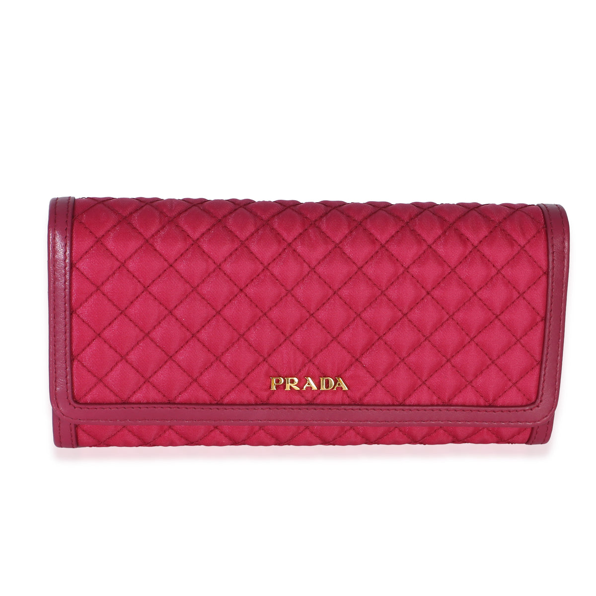 Prada Tessuto Quilted Nylon Continental Flap Wallet Wallet id