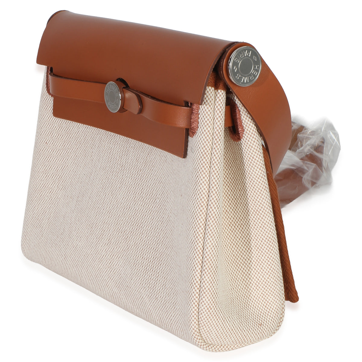 Hermès Ecru Beige Military Toile Fauve Vache Hunter Herbag Zip Retourne 20 PHW Handbag 2