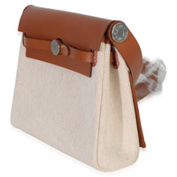 Hermès Ecru Beige Military Toile Fauve Vache Hunter Herbag Zip Retourne 20 PHW Handbag 2