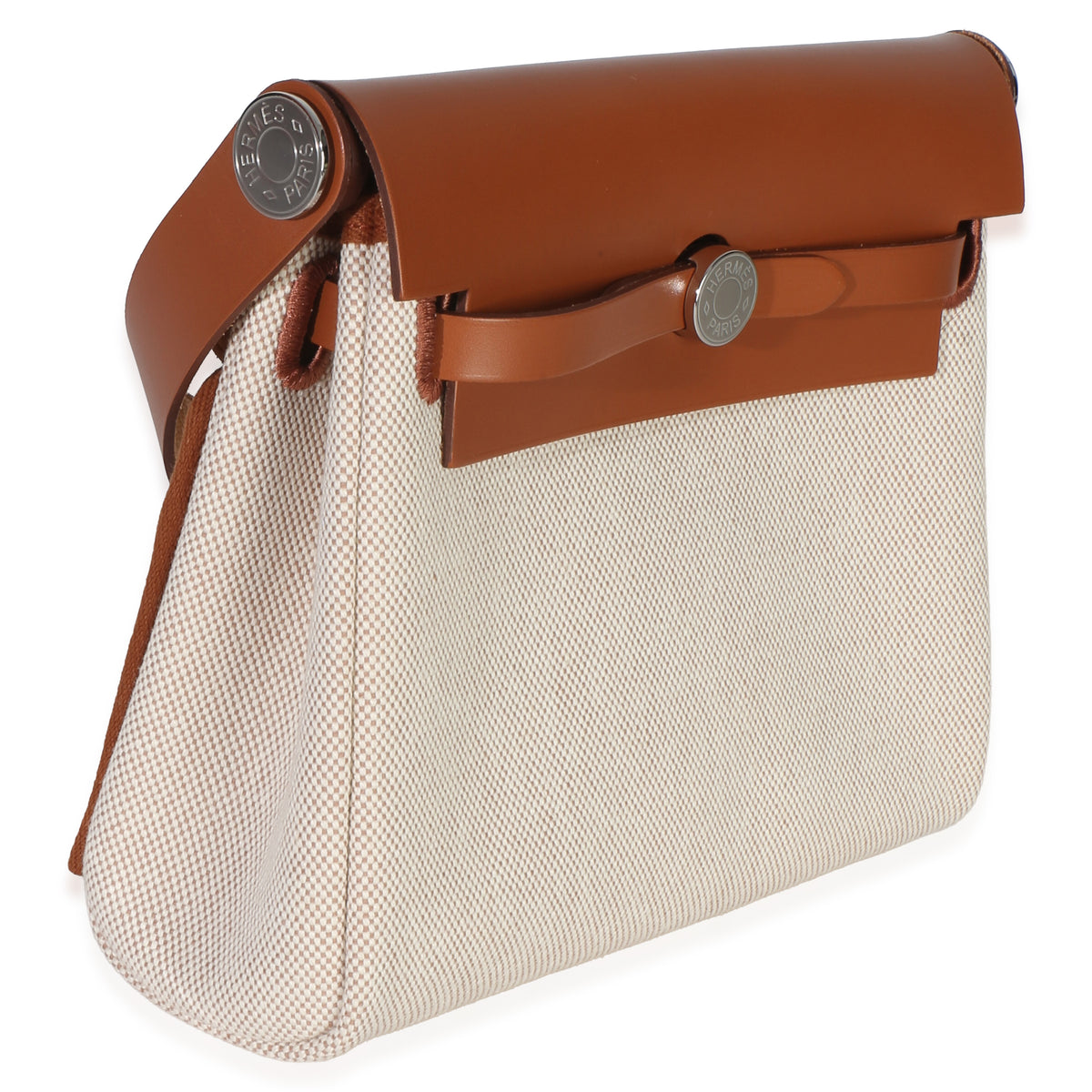 Hermès Ecru Beige Military Toile Fauve Vache Hunter Herbag Zip Retourne 20 PHW Handbag 3