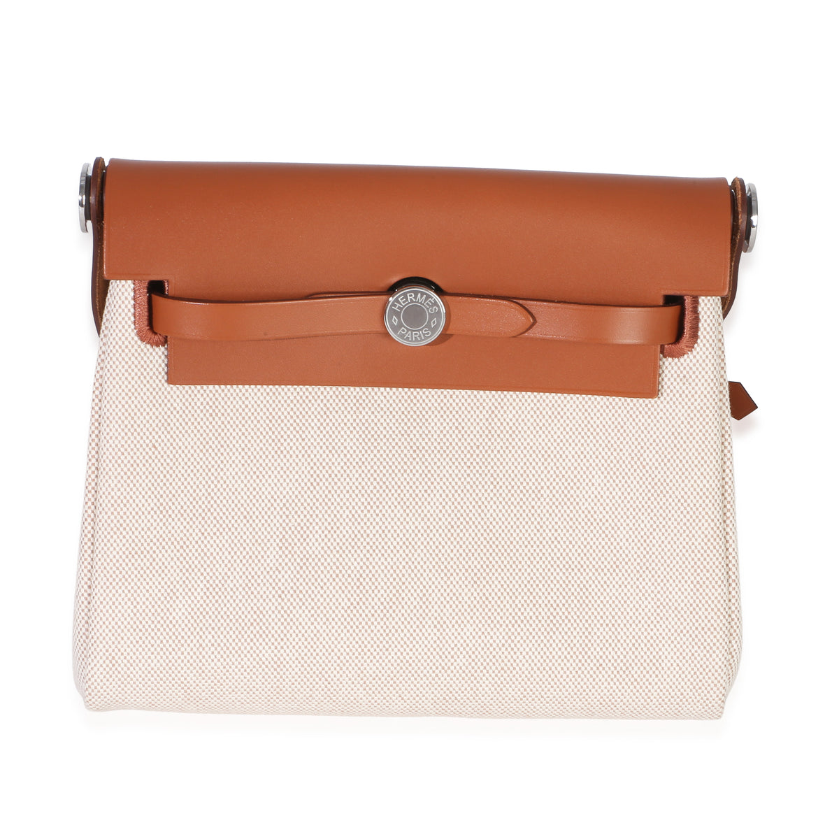 Hermès Ecru Beige Military Toile Fauve Vache Hunter Herbag Zip Retourne 20 PHW Handbag fv