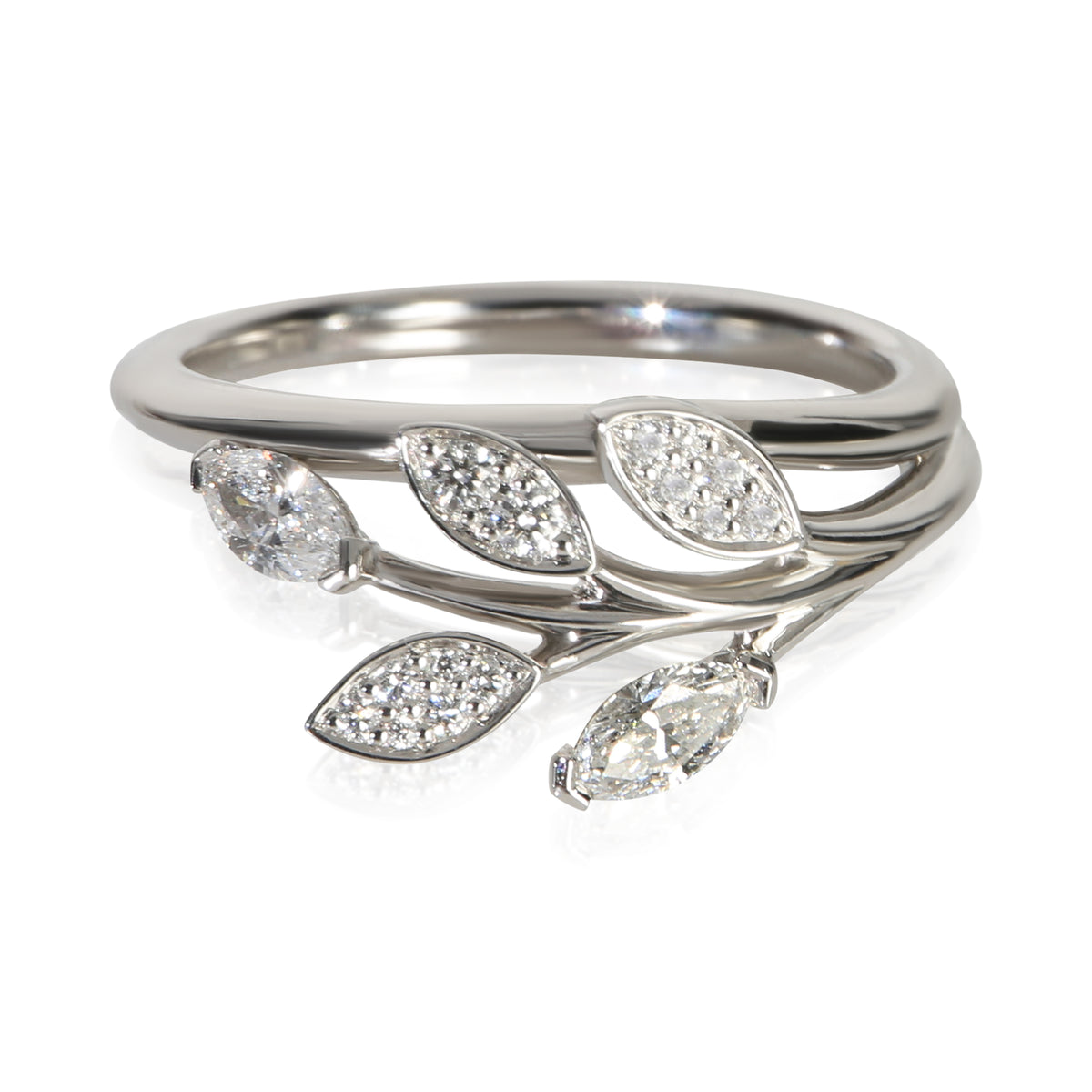 Tiffany & Co. Platinum Diamond Victoria Vine Ring fv