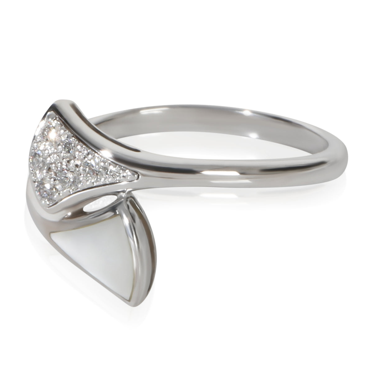 BVLGARI White Gold Mother Of Pearl and Diamond Diva's Dream Ring 2