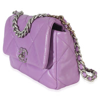 Chanel Purple Quilted Lambskin Medium  19 Flap Bag Handbag 2