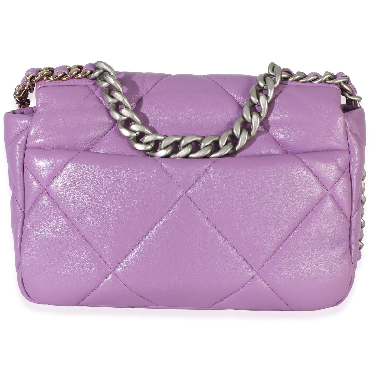 Chanel Purple Quilted Lambskin Medium  19 Flap Bag Handbag 4