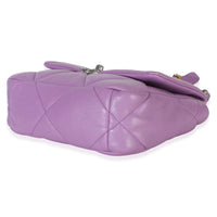 Chanel Purple Quilted Lambskin Medium  19 Flap Bag Handbag 6