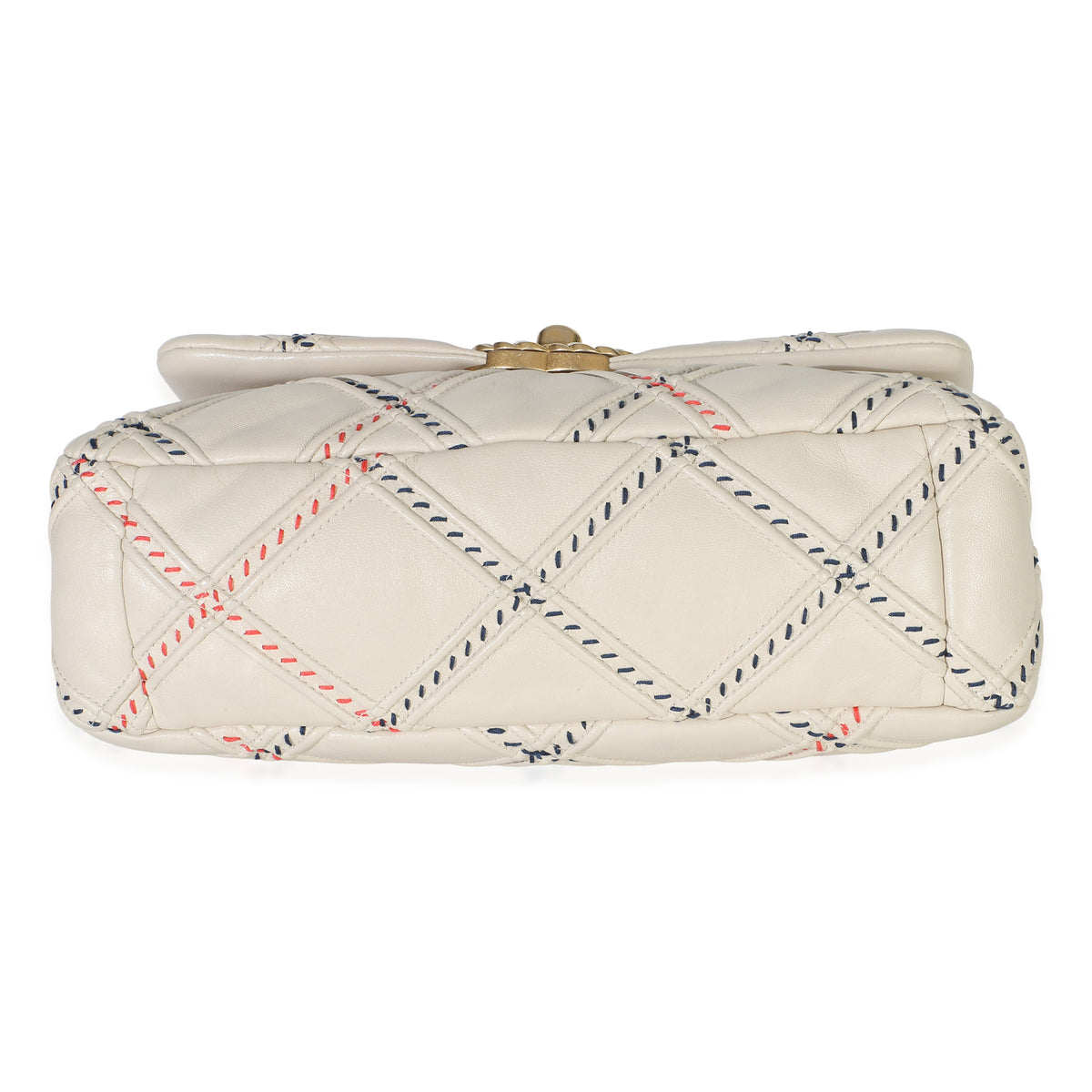 Chanel Beige Multicolor Quilted Lambskin Mixed Fibers Medium  19 Flap Bag Handbag 5