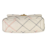 Chanel Beige Multicolor Quilted Lambskin Mixed Fibers Medium  19 Flap Bag Handbag 5
