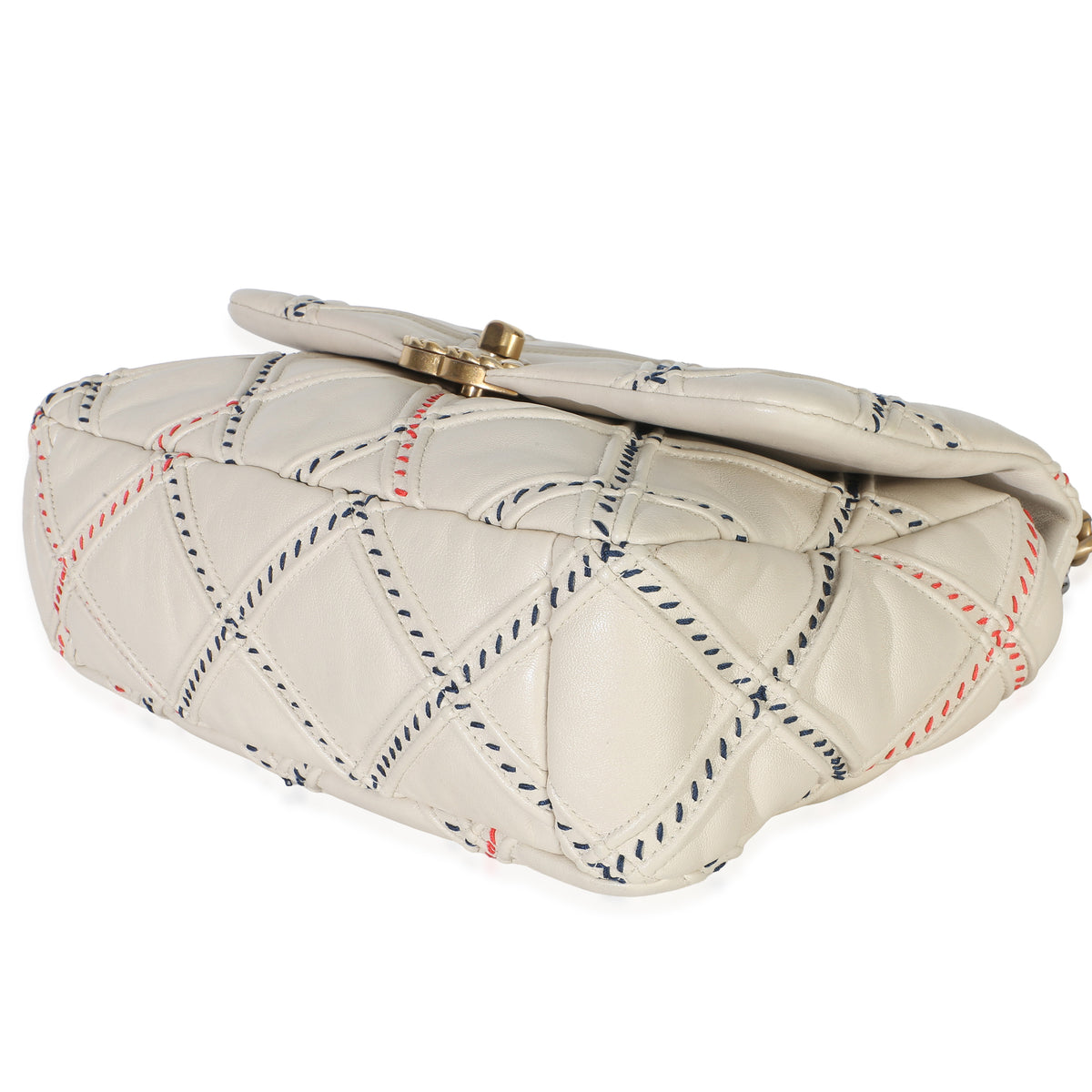 Chanel Beige Multicolor Quilted Lambskin Mixed Fibers Medium  19 Flap Bag Handbag 6