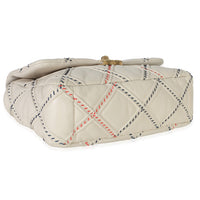 Chanel Beige Multicolor Quilted Lambskin Mixed Fibers Medium  19 Flap Bag Handbag 7