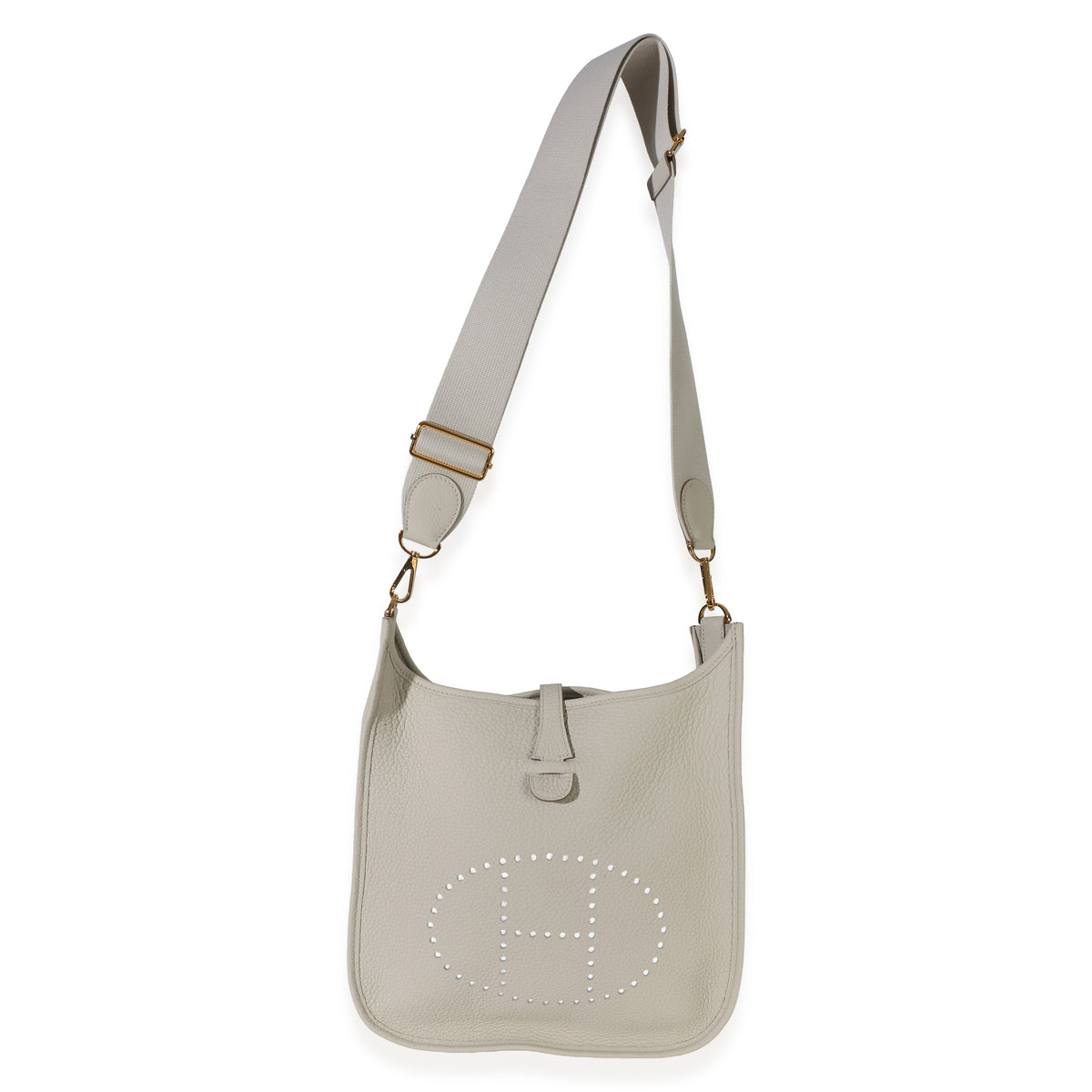 Hermès Gris Perle Clemence Evelyne III 29 GHW Handbag 8