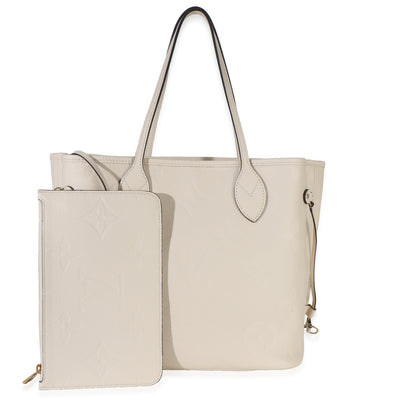 Louis Vuitton Cream Giant Monogram Empreinte Neverfull MM Handbag id