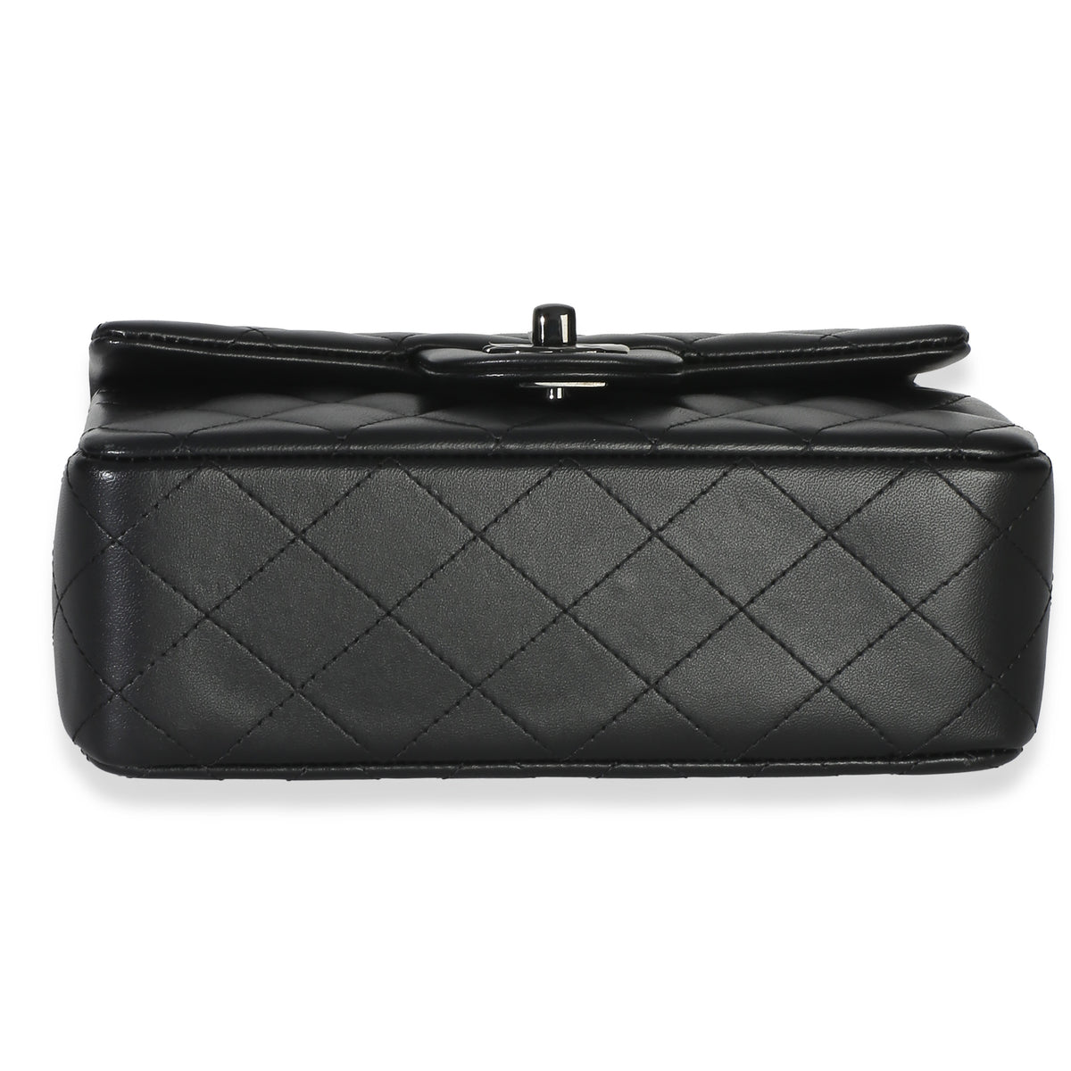 Chanel So Black Quilted Lambskin Mini Top Handle Rectangular Flap Bag Handbag 5