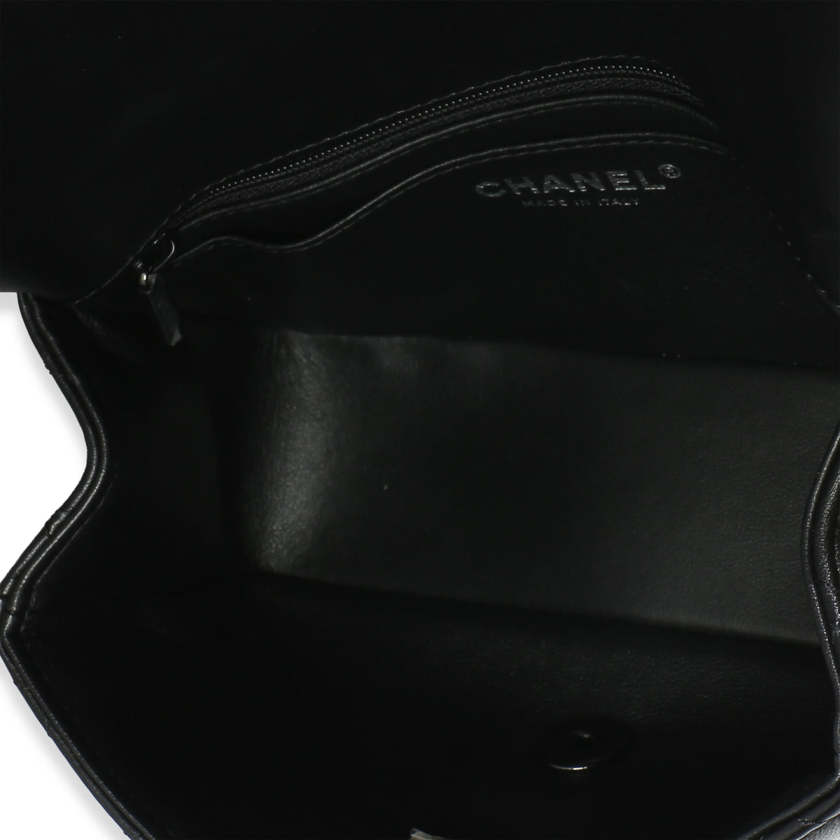 Chanel So Black Quilted Lambskin Mini Top Handle Rectangular Flap Bag Handbag 9