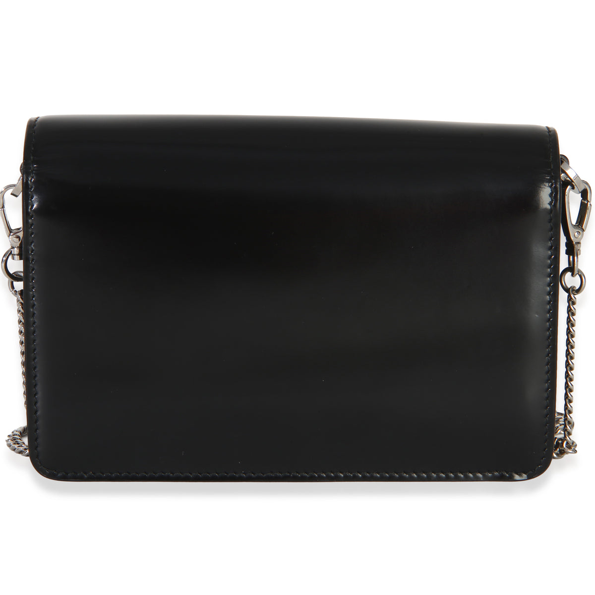 Prada Black Spazzolato Triangle Logo Plate Flap Chain Crossbody Bag Handbag 4
