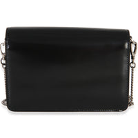 Prada Black Spazzolato Triangle Logo Plate Flap Chain Crossbody Bag Handbag 4