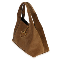 Gucci Brown Suede Horsebit Maxi Shoulder Bag Handbag 2
