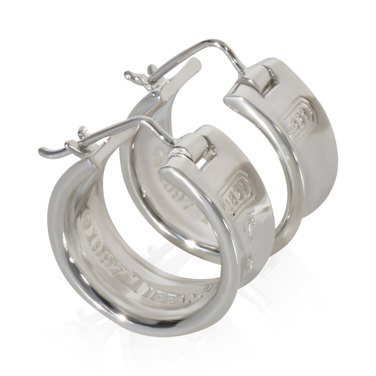 Tiffany & Co. Sterling Silver  1837 Hoop Earrings