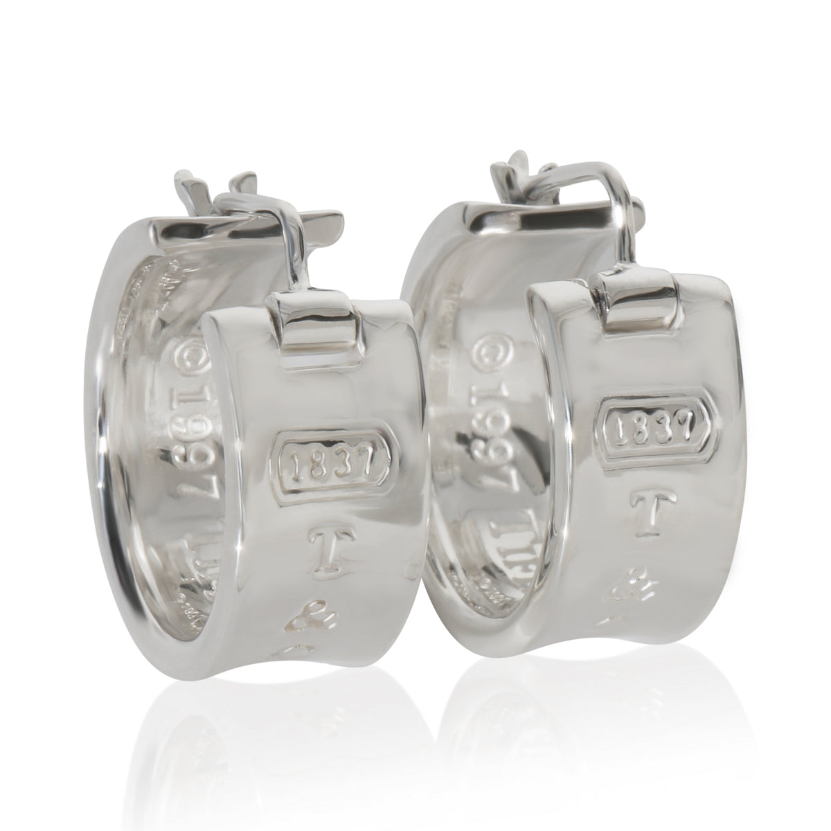 Tiffany & Co. Sterling Silver  1837 Hoop Earrings