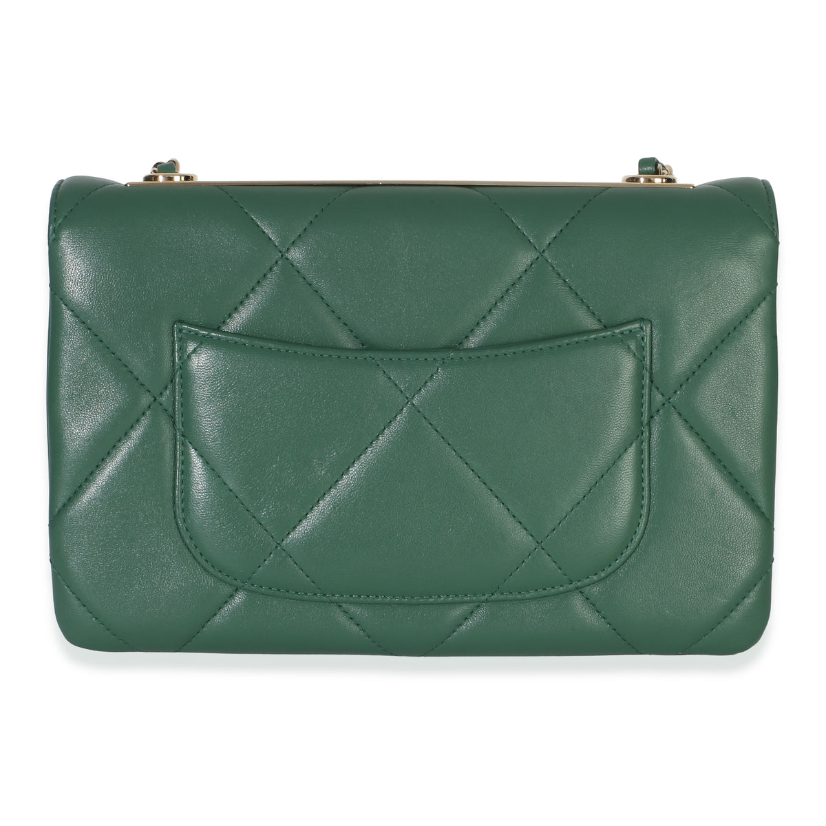 Chanel Green Quilted Lambskin Small Trendy Flap Bag Handbag 4