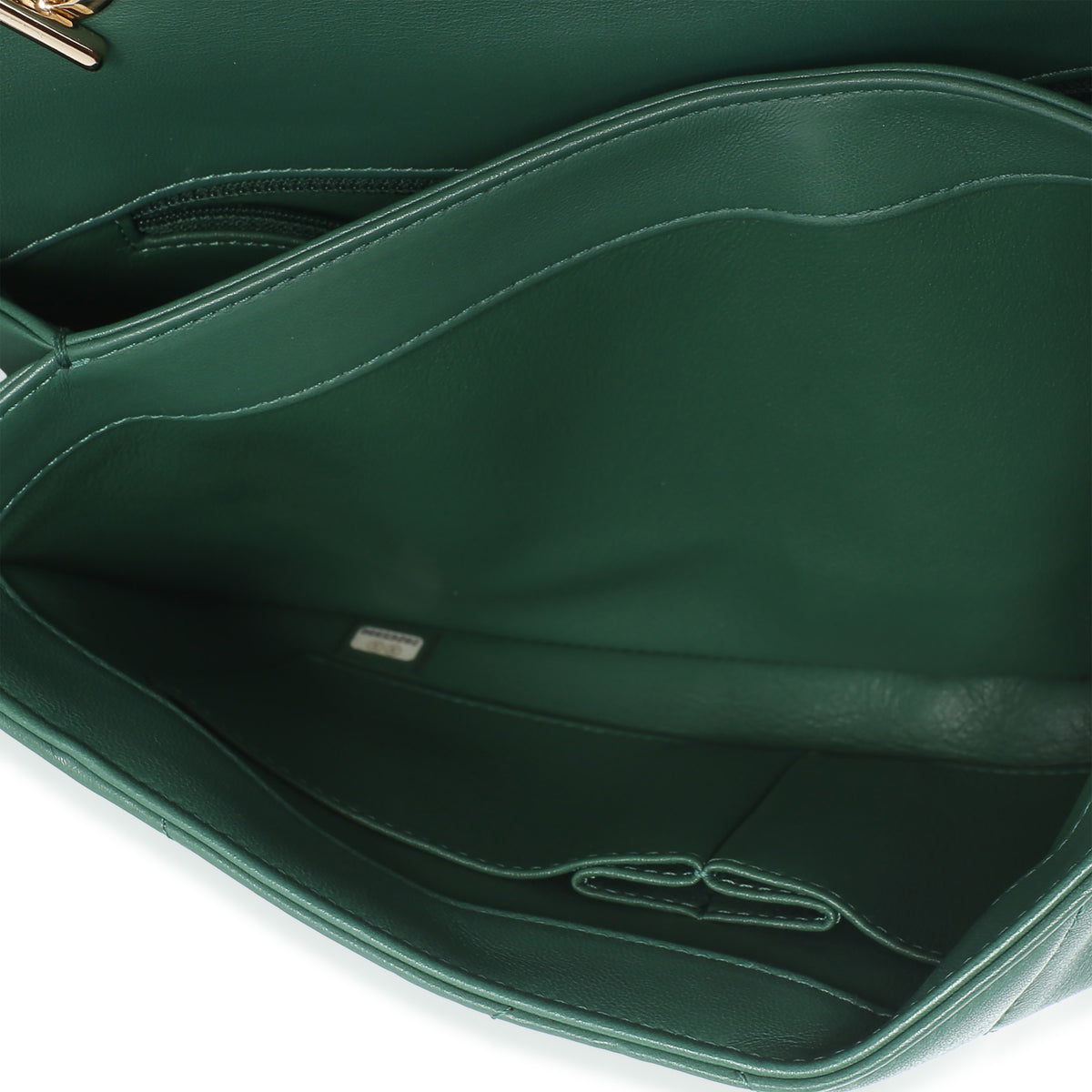 Chanel Green Quilted Lambskin Small Trendy Flap Bag Handbag 9