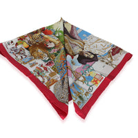 Hermès Red Multicolor Les Ameriques Silk Scarf 90 2