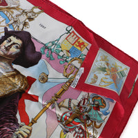 Hermès Red Multicolor Les Ameriques Silk Scarf 90 3