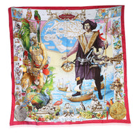Hermès Red Multicolor Les Ameriques Silk Scarf 90 fv
