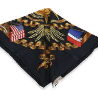 Hermès Black Multicolor Statue of Liberty Centennial Silk Scarf 90 2