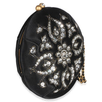 Chanel Black Embellished Satin Evening Bag Handbag 3