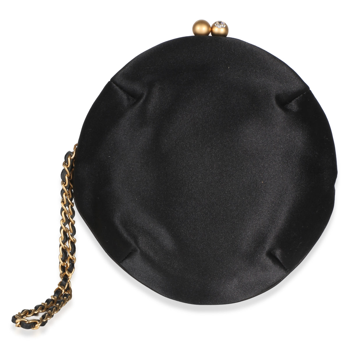 Chanel Black Embellished Satin Evening Bag Handbag 4