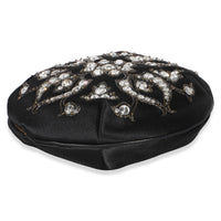 Chanel Black Embellished Satin Evening Bag Handbag 7
