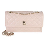Chanel Light Pink Quilted Lambskin Hanbok Flap Bag Handbag id