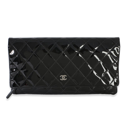 Chanel Black Quilted Patent Beauty CC Clutch Handbag id