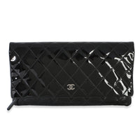 Chanel Black Quilted Patent Beauty CC Clutch Handbag id