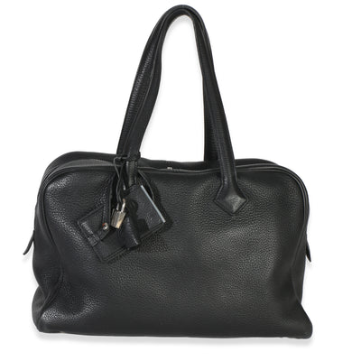 Hermès Black Clemence Victoria I 35 PHW Handbag id