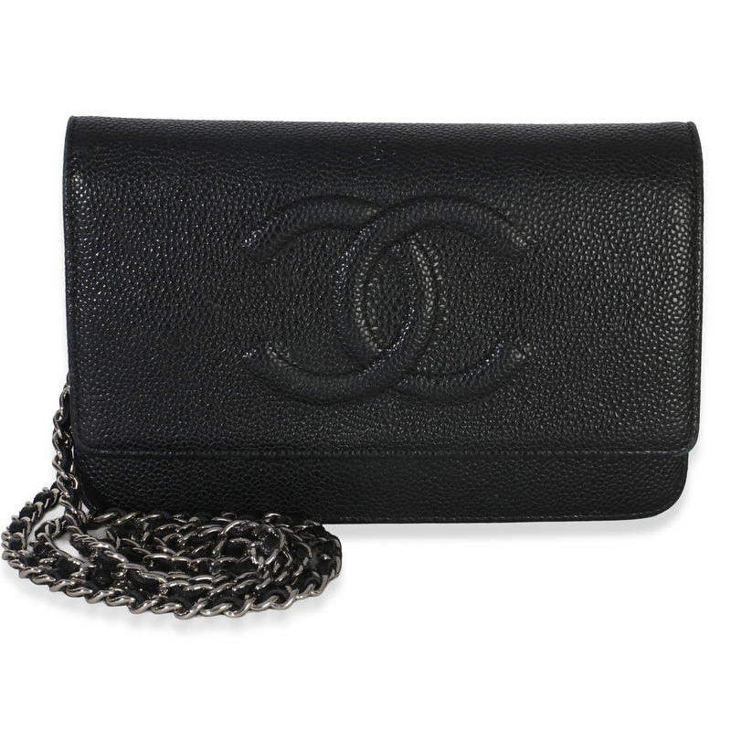 Chanel Black Caviar Timeless Wallet On Chain Handbag id
