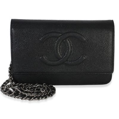 Chanel Black Caviar Timeless Wallet On Chain Handbag id